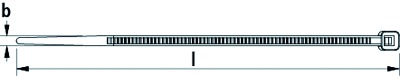 Kabelbinder L200mm natur B2,5mm hfr PA -40-80°C Polyamid (PA) KstZunge/Nase