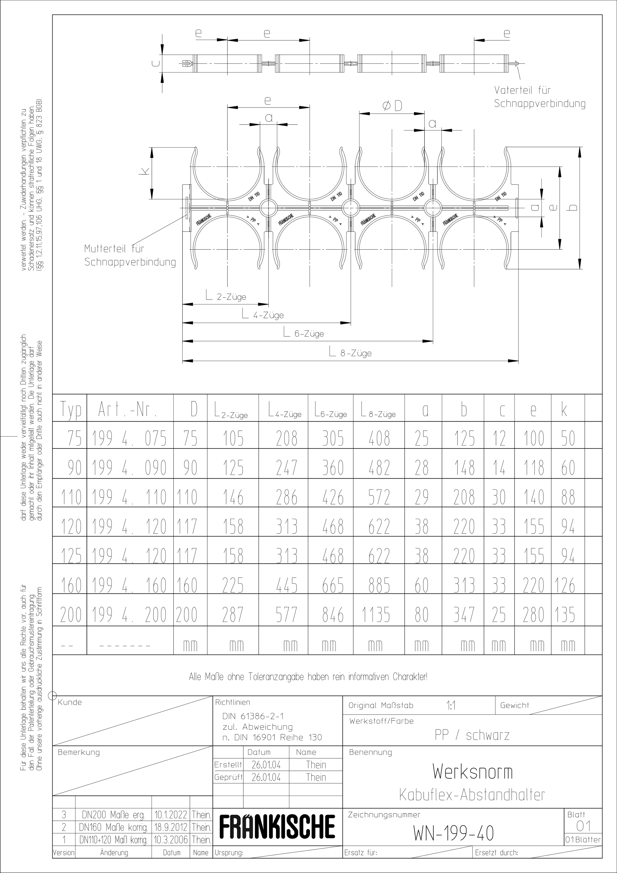 Abstandshalter 2Züge Ø75mm