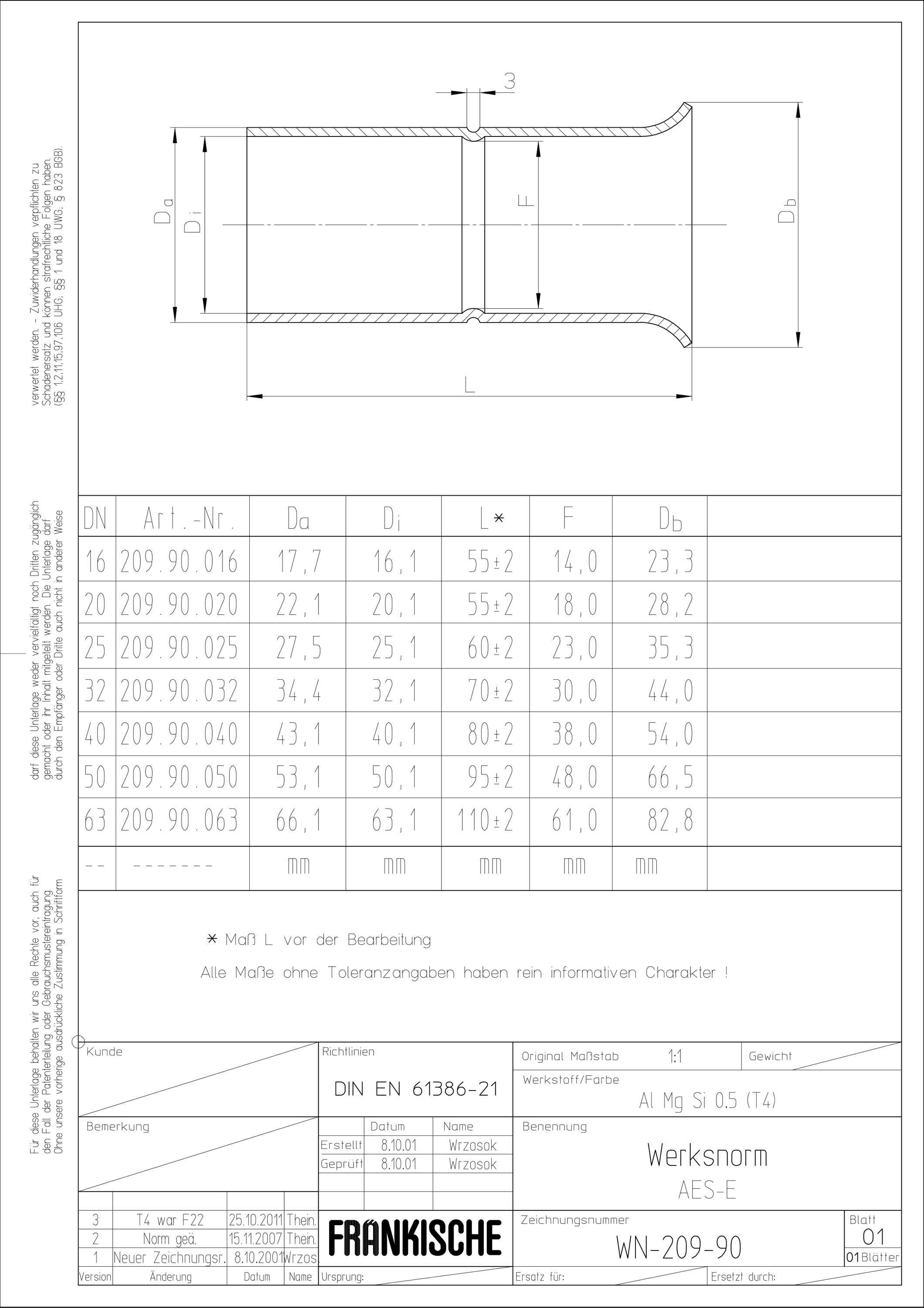 Alu-Steckendtülle Ø16mm alu unbeh