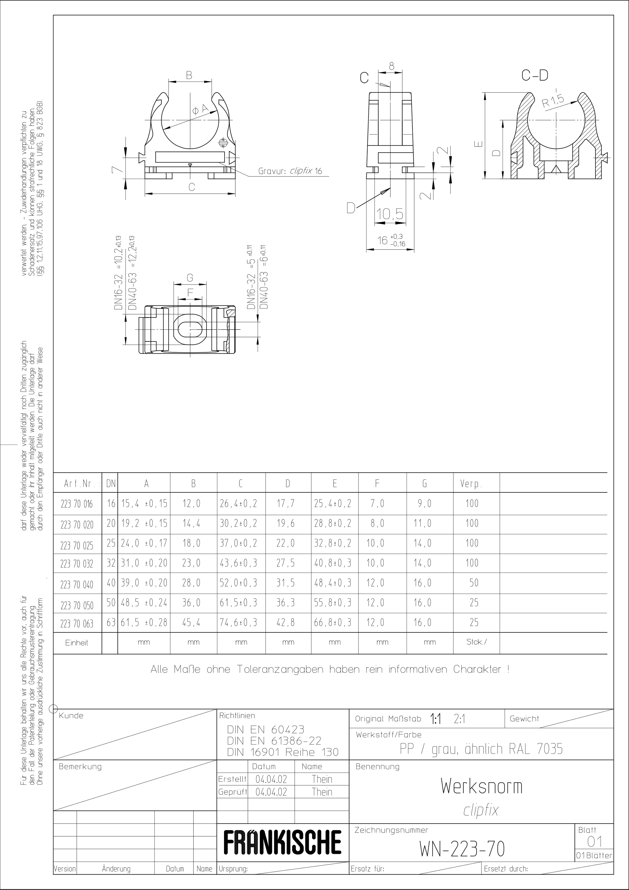 Befestigungsschelle Rohr Ø20mm Kst unbeh