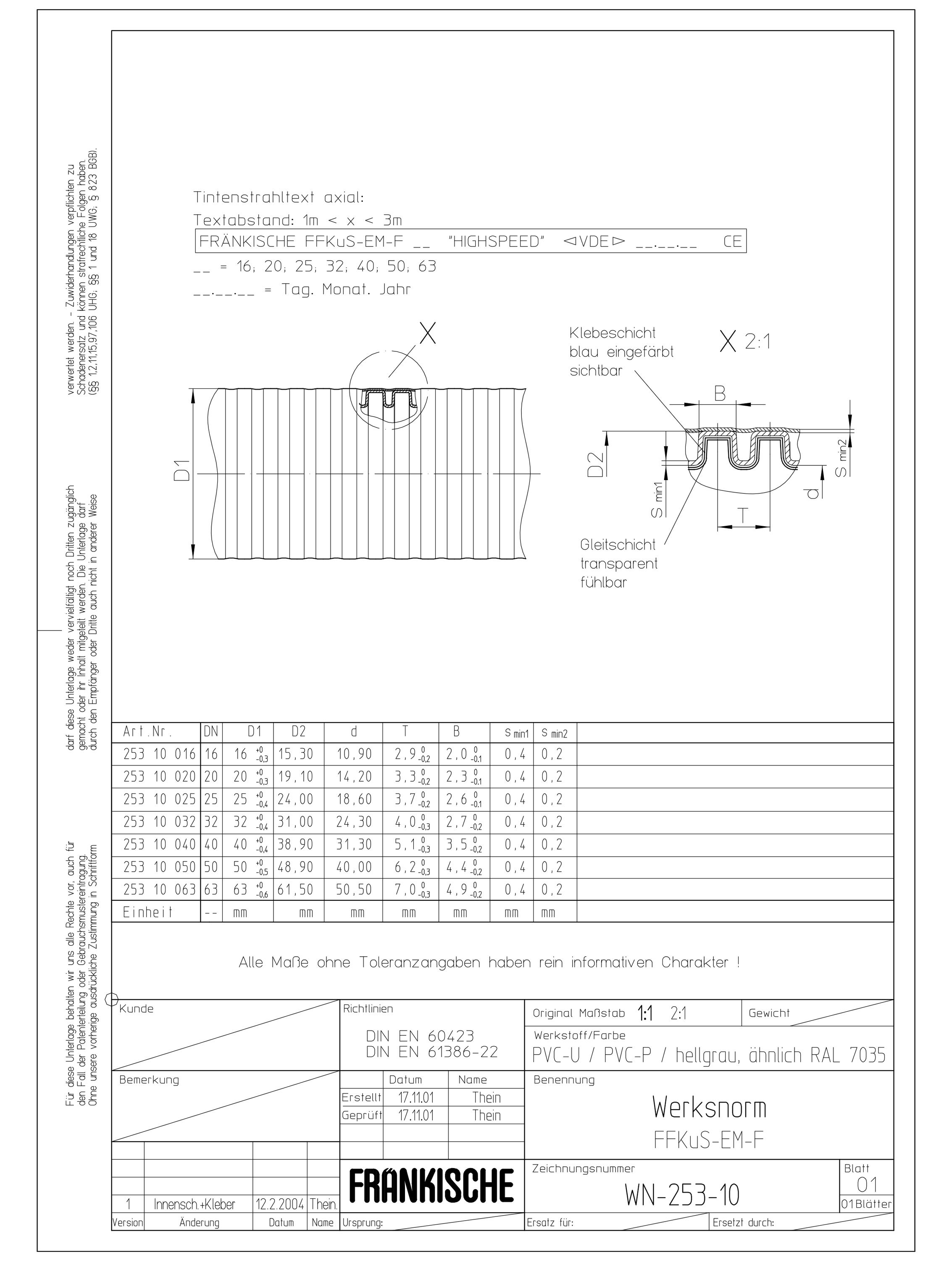 Panzerrohr kst PVC Ø40mm 3Kl flammwidrig flex Polyvinylchlorid (PVC) gr