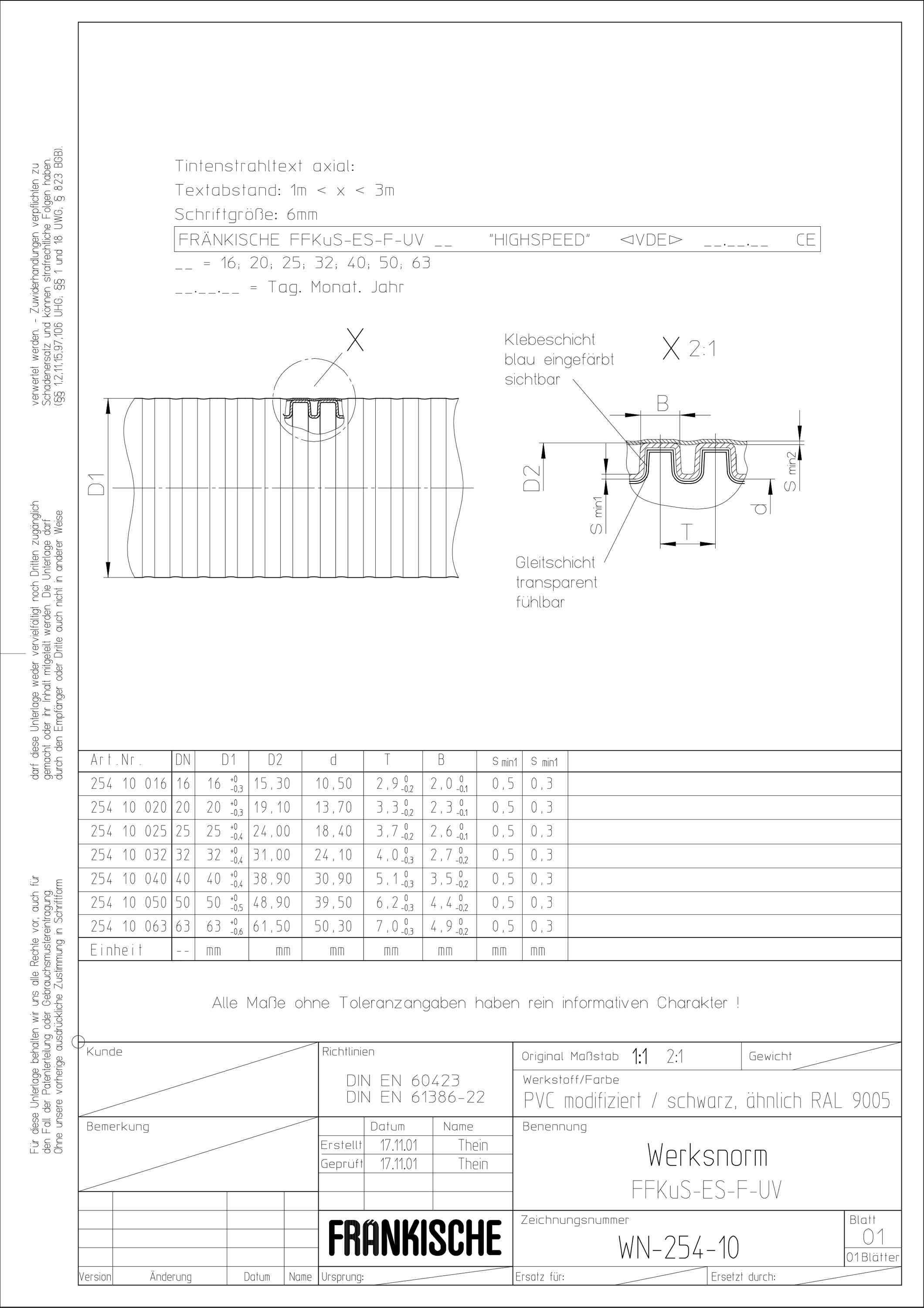 Panzerrohr kst PVC Ø16mm 4Kl flammwidrig flex Polyvinylchlorid (PVC) sw 3Kl