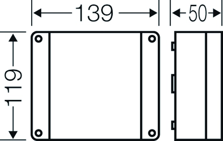 Klemmenkasten 2,5qmm 5f Kst 139x119x49mm AP 13einf IP54 hfr