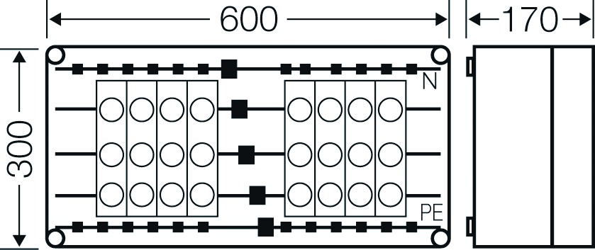 Sicherungsgehäuse 25A IP65 Schraubsich uni Kst Mit transparentem Deckel 8grp