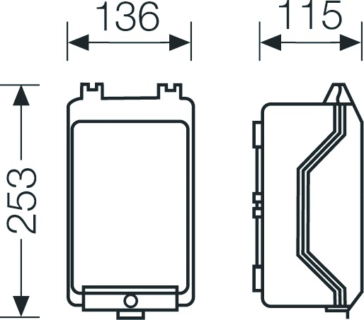 Leergehäuse Kst IP65 B136xH253xT115mm ET95mm geschl