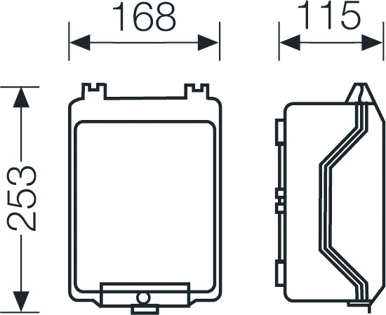 Leergehäuse Kst IP65 B168xH253xT115mm ET95mm geschl