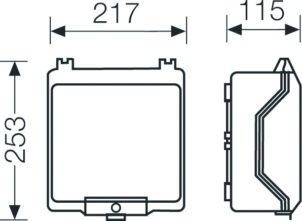 Leergehäuse Kst IP65 B217xH253xT115mm ET95mm geschl