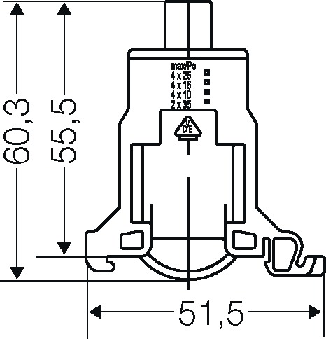 Cu-Abzweigklemme 6qmm 6-25qmm blank Schraubverb