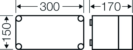 Leergehäuse Kst IP65 B300xH150xT170mm ET146mm geschl