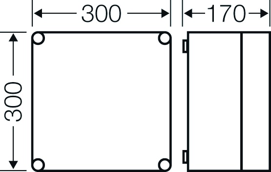 Leergehäuse Kst IP65 B300xH300xT170mm ET146mm geschl