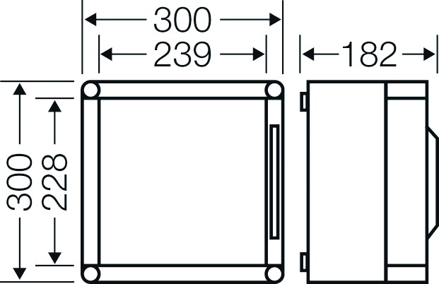 Leergehäuse Kst IP65 B300xH300xT170mm ET115mm geschl