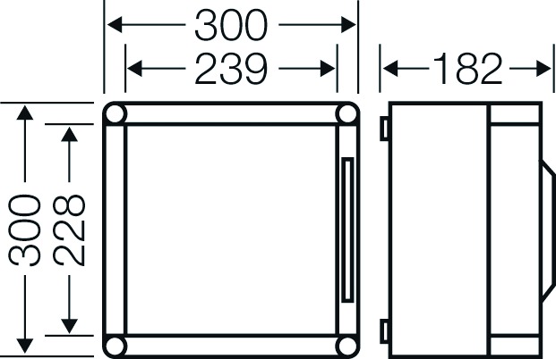 Leergehäuse Kst IP65 B300xH300xT182mm ET115mm geschl