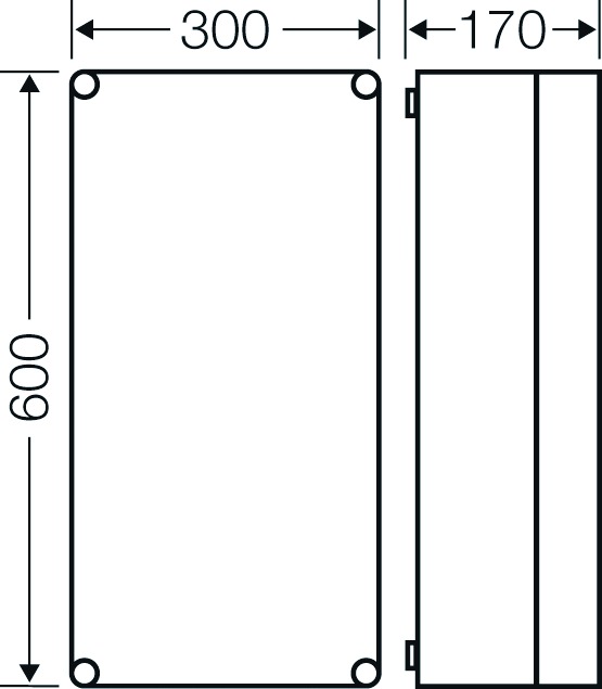 Leergehäuse Kst IP65 B300xH600xT170mm ET146mm geschl