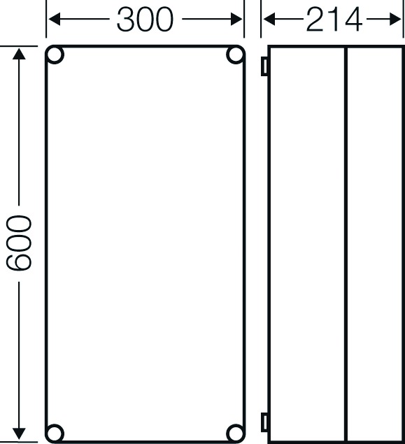 Leergehäuse Kst IP65 B300xH600xT214mm ET191mm geschl