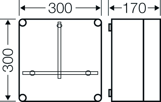 Zählergehäuse Aufb IP65 Kst ET146mm 300x300x170mm