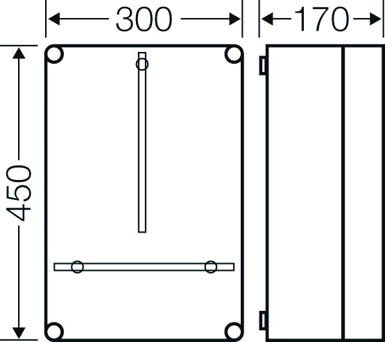 Zählergehäuse Aufb IP65 Kst ET146mm 300x450x170mm