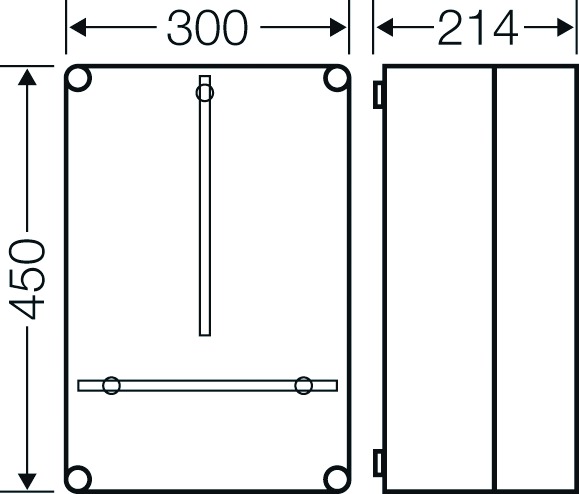 Zählergehäuse Aufb IP65 Kst ET190mm 300x450x214mm