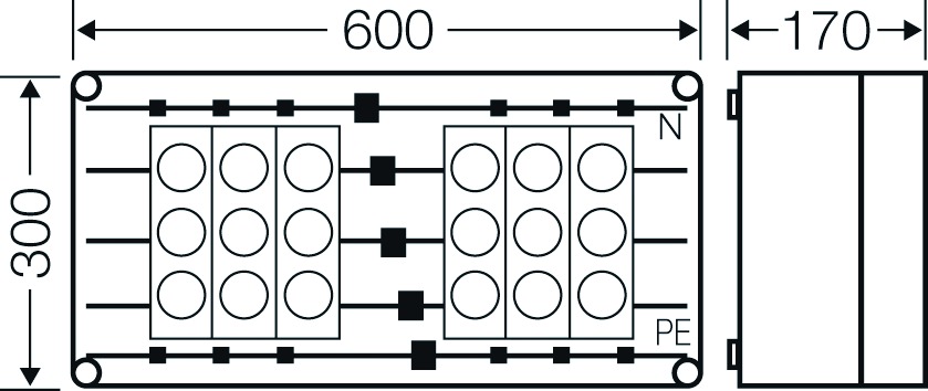 Sicherungsgehäuse 63A IP65 Schraubsich uni Kst Mit transparentem Deckel 6grp