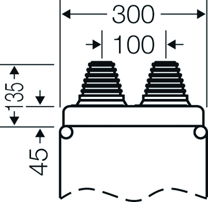 Membranflansch Kst 300x100mm Membran unbeh