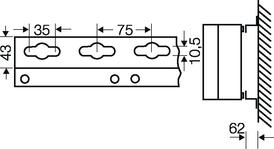 Befestigungsset 1950x43x62mm