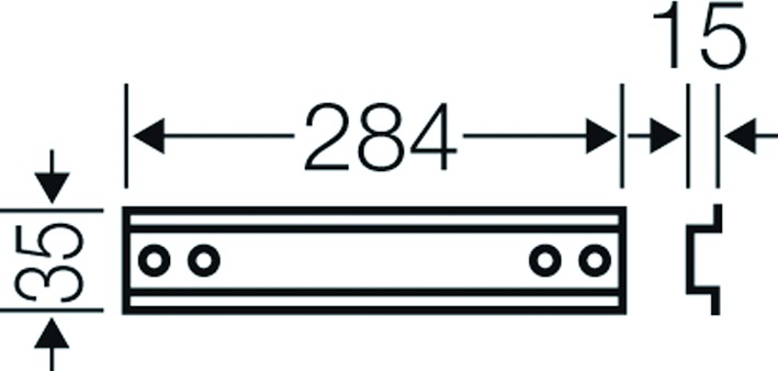 Tragschiene ST g/vz L284mm Langl 35/15mm Hut_35/15mm