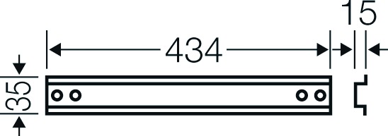 Tragschiene ST g/vz L434mm Langl 35/15mm Hut_35/15mm