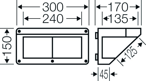 Pultsystem Erweiterung 150x300x170mm IP65 Kst unbeh RAL7035