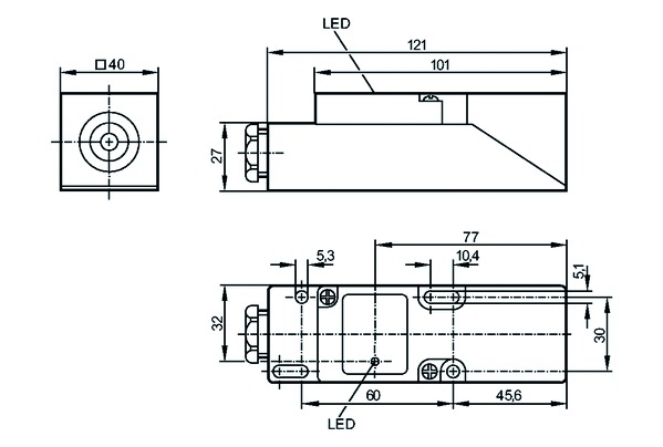 Näherungsschalter ind UC Klemme 2Draht 15mm 20-250V bündig 20Hz Quader