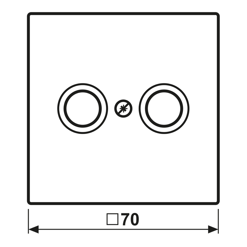 Zentralplatte Ant.dose 2f LS alu Schraubbef ohne