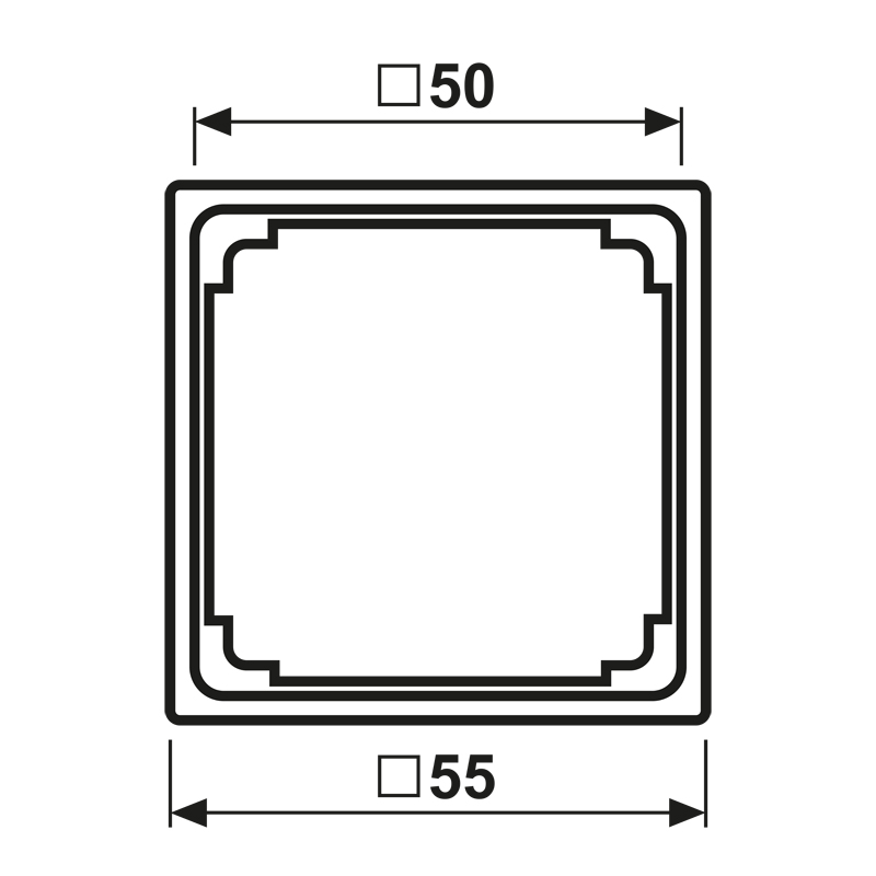 Zwischenrahmen aws AS/A 50x50mm glz RAL9010 quad50mm/quad50mm