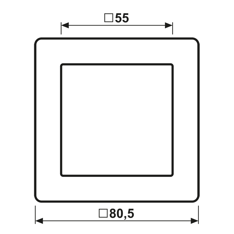 Einbaurahmen 1f ws glz AS / AS 500 Kst f.GEB-K Unterputzmontage Thermopl