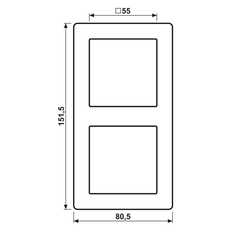 Einbaurahmen 2f aws glz AS / AS 500 Kst f.GEB-K Unterputzmontage Thermopl