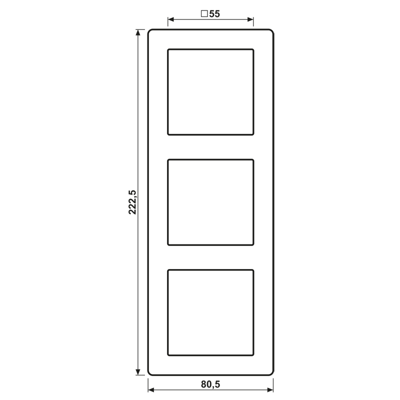 Einbaurahmen 3f ws glz AS / AS 500 Kst f.GEB-K Unterputzmontage Thermopl