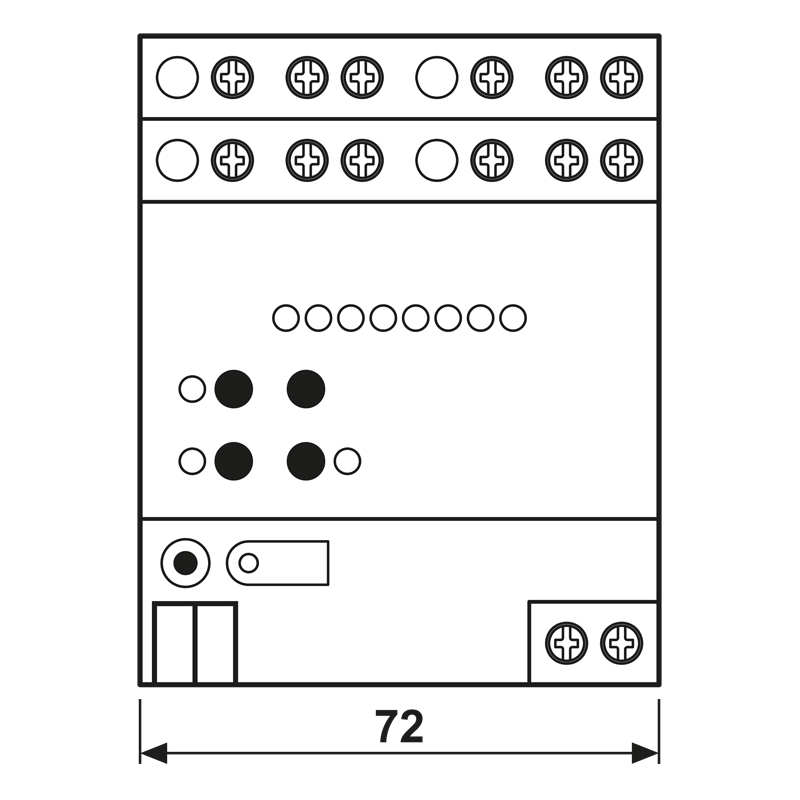 Jalousieaktor KNX REG 4f 6A Handbedien Vor Ort-/Handbedienung