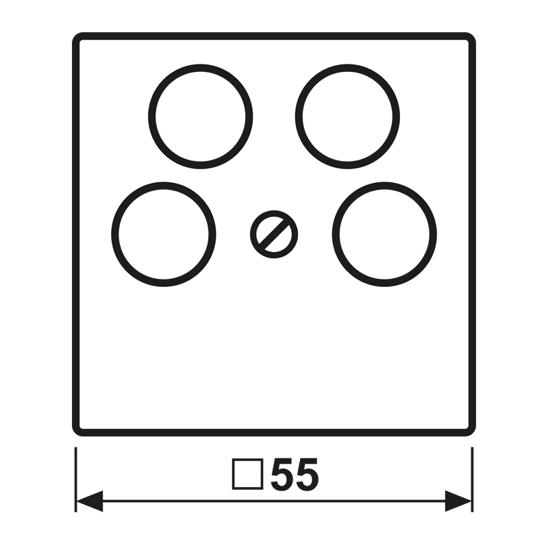 Zentralplatte Sat/TV/Radi AS/A aws 4f Schraubbef ohne