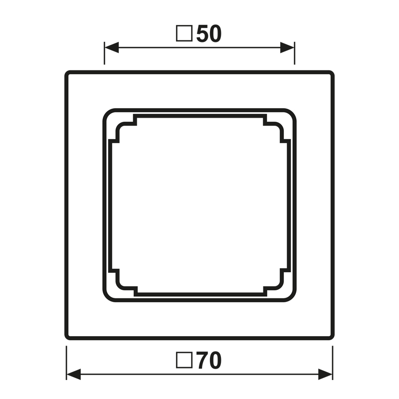 Zwischenrahmen aws LS 50x50mm RAL9010 quad50mm/quad50mm