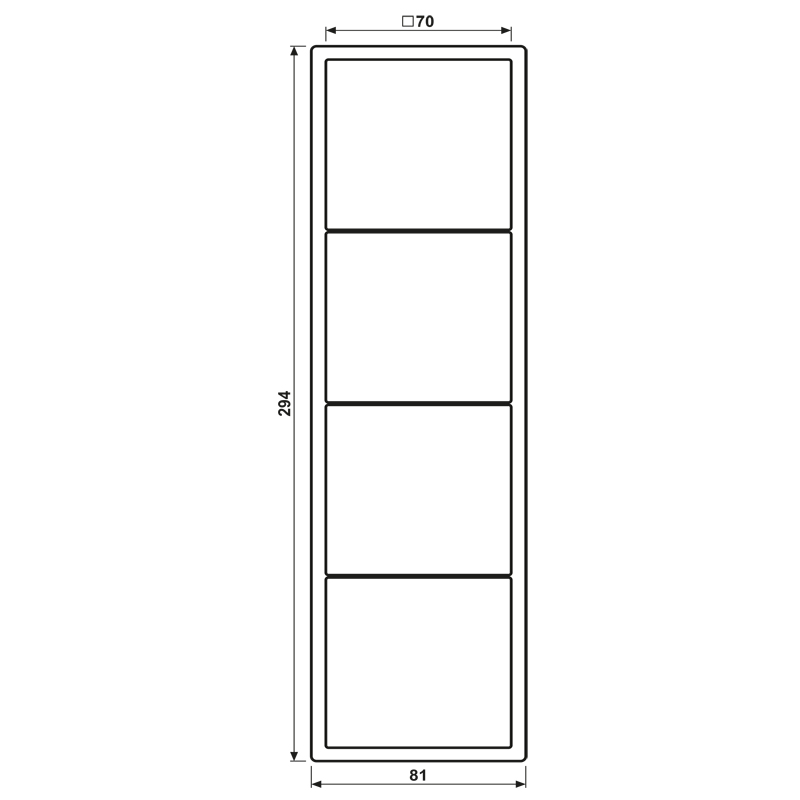 Einbaurahmen 4f aws glz LS / LS 990 Kst f.GEB-K Unterputzmontage Duropl