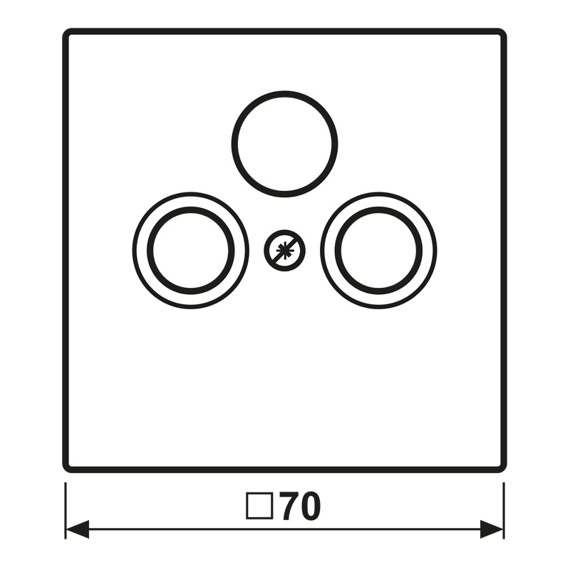 Zentralplatte Sat/TV/Radi LS aws 3f Schraubbef ohne