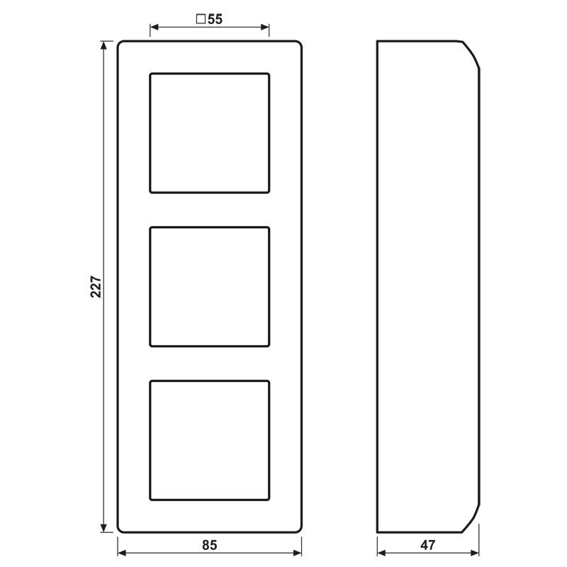 Gehäuse AP 3f Kst alu AS / AS 500 AP-Geh Aufputz glz