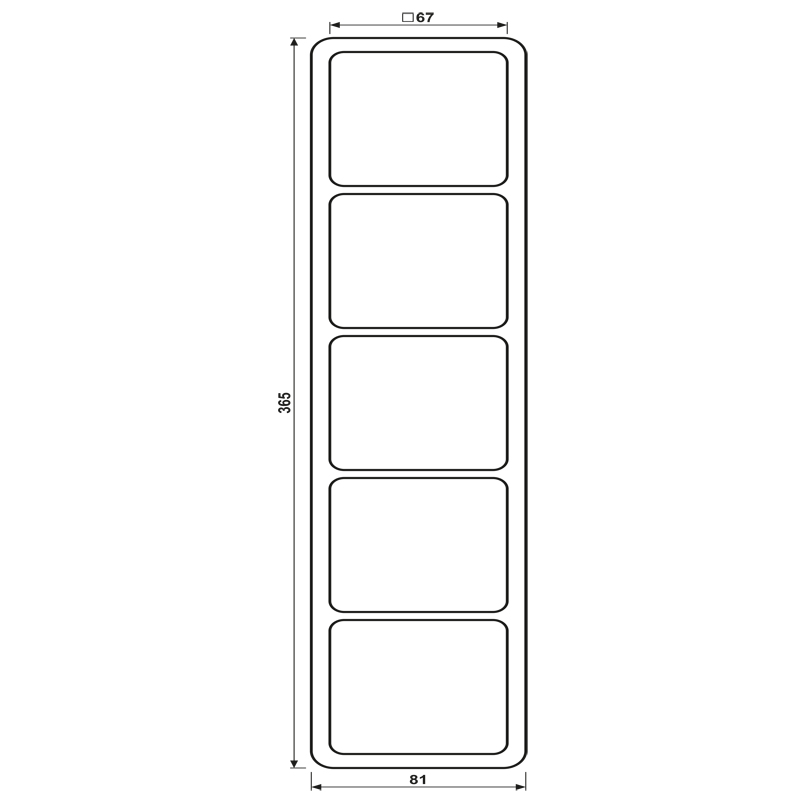 Einbaurahmen 5f aws glz CD / CD 500 Kst f.GEB-K Unterputzmontage Duropl