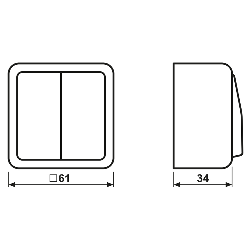 Serienschalter AP 600 aws glz AP IP20 2f 10AX