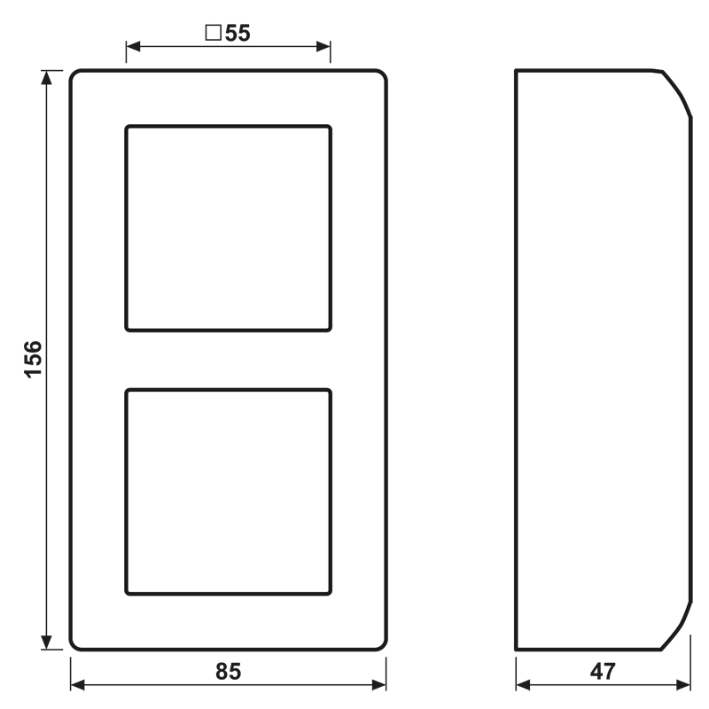 Gehäuse AP 2f Kst alu AS / AS 500 AP-Geh Aufputz glz