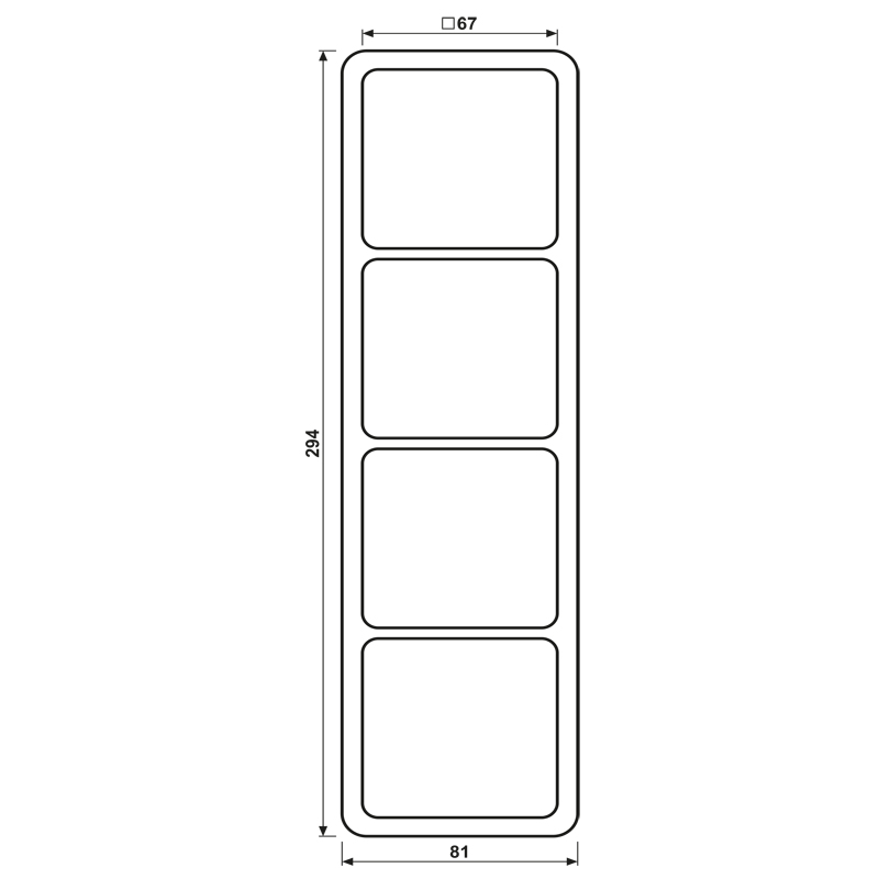 Einbaurahmen 4f aws glz CD / CD 500 Kst f.GEB-K Unterputzmontage Duropl