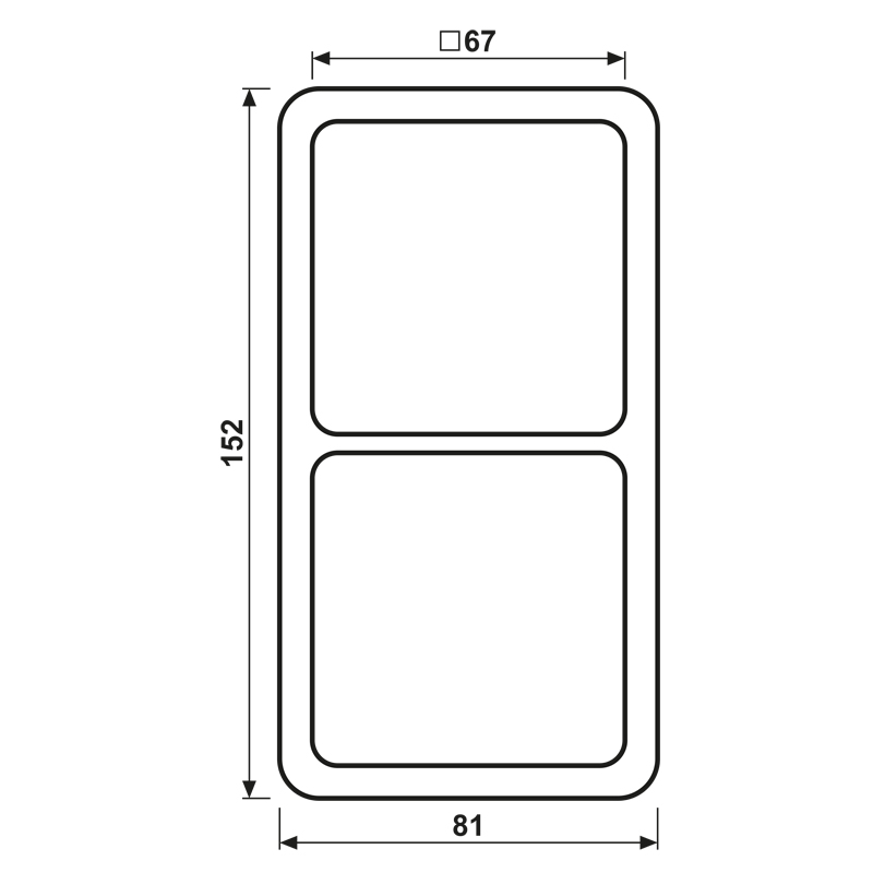 Einbaurahmen 2f aws glz CD / CD 500 Kst f.GEB-K Unterputzmontage Thermopl