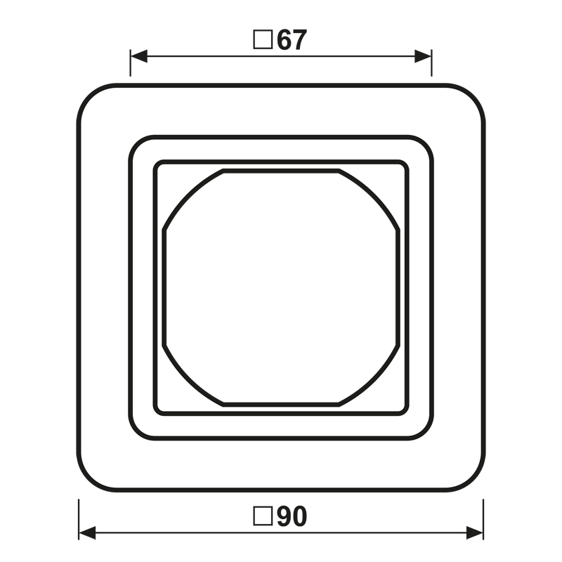 Einbaurahmen 1f ws glz CD / CD 500 Kst f.GEB-K Unterputzmontage Thermopl