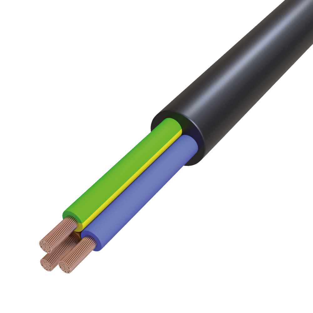 PVC-Schlauchleitung Eca H03VV-F 3G0,75 sw R50 Ø5,7mm Polyvinylchlorid (PVC)