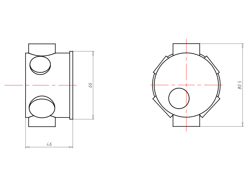 Gerätedose UP Ø60x46mm Kst rnd IP2X