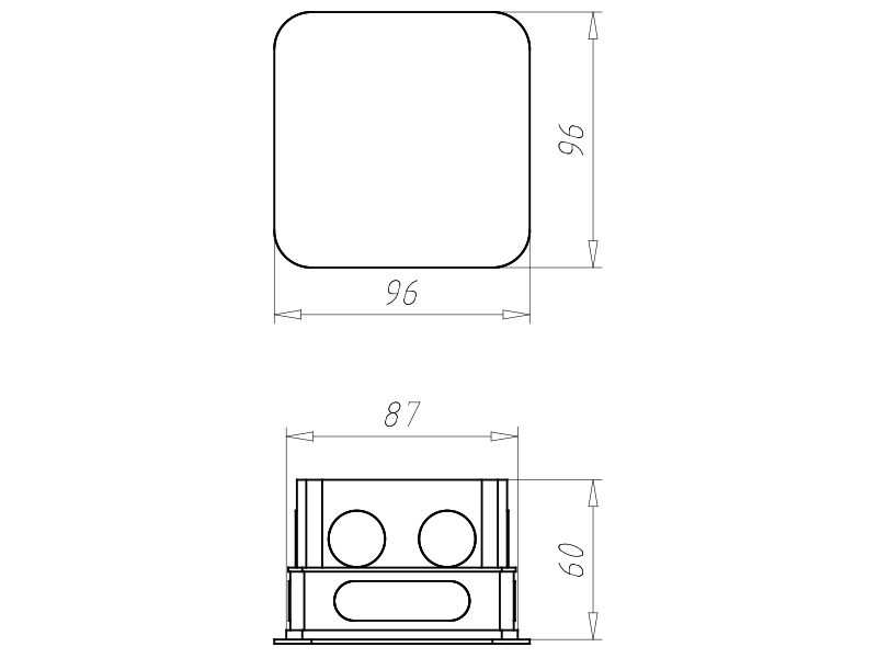 Verbindungsdose UP 87x87x60mm Kst IP2X quadrat