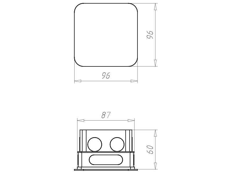 Verbindungsdose UP 87x87x60mm Kst IP2X quadrat