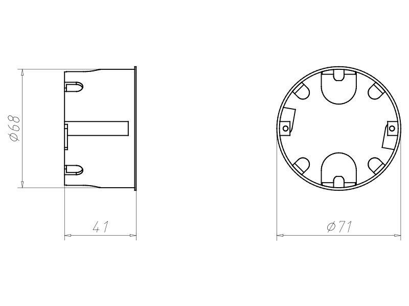 Hohlwanddose Ø68x41mm Kst rnd IP3X